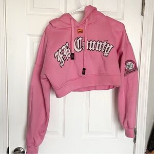 Pink Cropped Hoodie